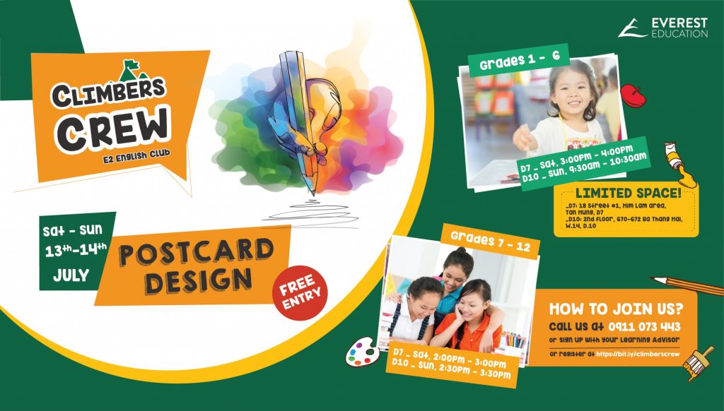 english club postcard design